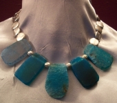 Crackle Blue Agate Necklace